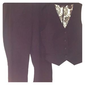 Express Dark Blue Pinstripe Vest and Pants